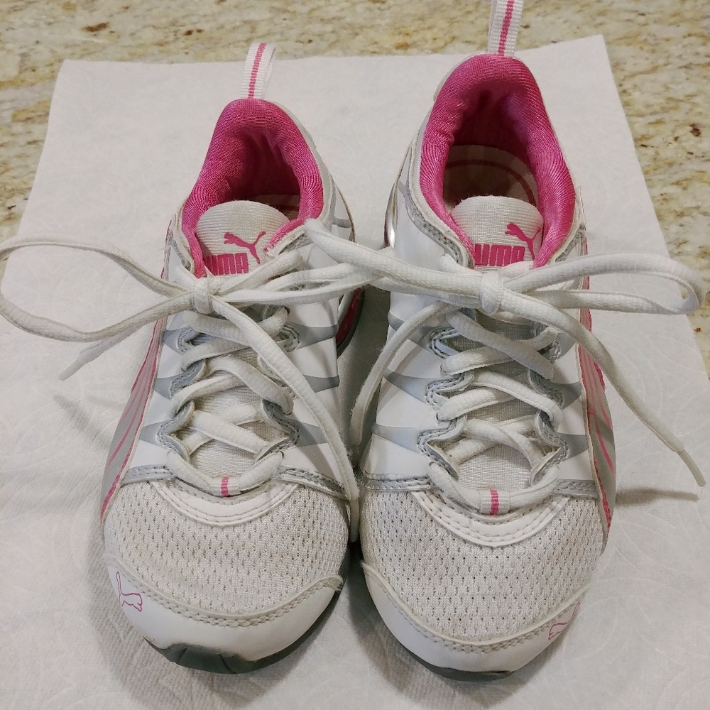 Toddler Puma Tennis Shoes Sneakers White Pink 10.5